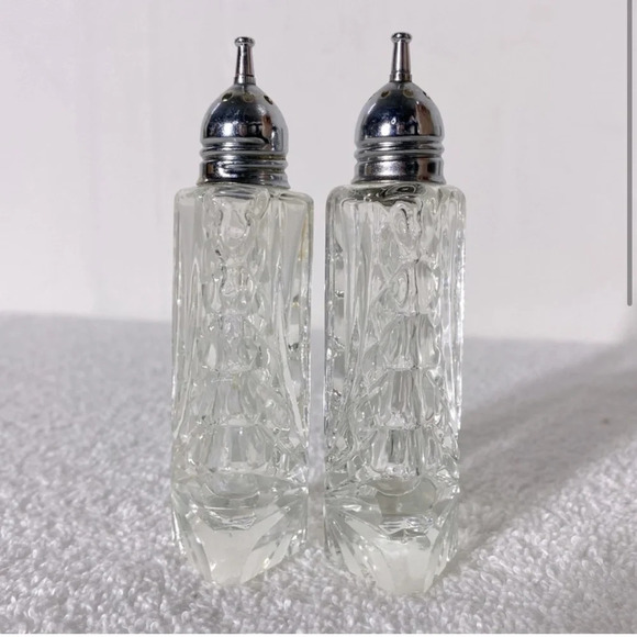 Vintage Cut Crystal  Salt & Pepper Shakers - Picture 2 of 11